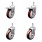 Service Caster 5 Inch SS Maroon Poly 3/8 Inch Threaded Stem Caster Total Lock Brake SCC, 2PK SSTSTTL20S514-PPUB-MRN-381615-2-S-2 - alternate 1